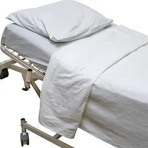 Careoutfit All in One Hospital Bed Linen in a Bag, Top Sheet, Bottom Sheet, Pillow Case and Blanket, White Premium