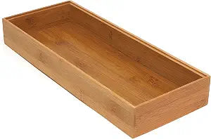 Lipper International 8186S Bamboo Wood Stacking Drawer Organizer Box, 6" x 15"