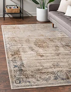 Unique Loom Chateau Collection Area Rug - Lincoln (2' x 3' 1" Rectangle Blue Cream/Brown)