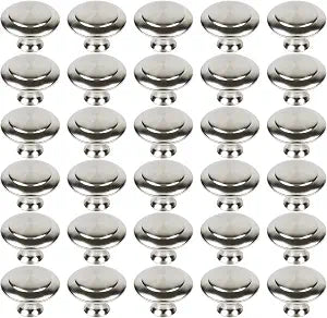 30 Packs Kitchen Cabinet Knobs Brushed Silver-Pull Hardware Handle,Drawer Knobs for Cupboard Door Drawer with Long Short Screws