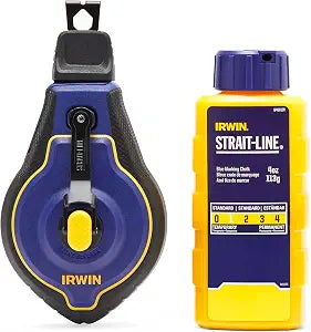 IRWIN Tools STRAIT-LINE Chalk Line, Speedline Pro Reel, Blue, 100 ft. (IWHT48443BC)