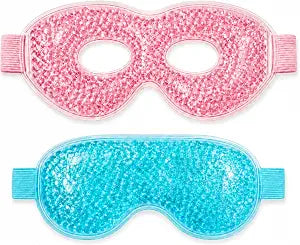 2Pack Cooling Eye Mask for Puffy Eyes, Gel Eye Mask for Cold Ice Packs After Surgery, Reusable Frozen Eye Mask for Dark Circles Migraines Relief and Allergies, Warm Compress Eye Pads for Dry Eyes