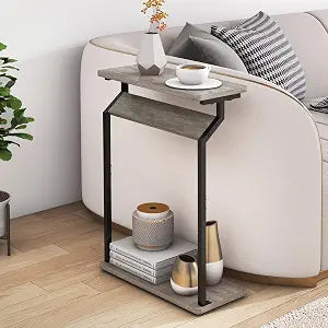 Livofloral Narrow End Tables for Small Spaces, Skinny Grey Side Table