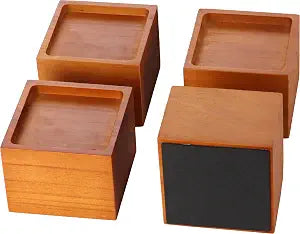 Premium Solid Pine Wood Bed Furniture Risers  3-Inch Heavy-Duty Elevation for Beds, Sofas, and More | 2000 Lbs Capacity | Floor Protection (Single Height: 3")