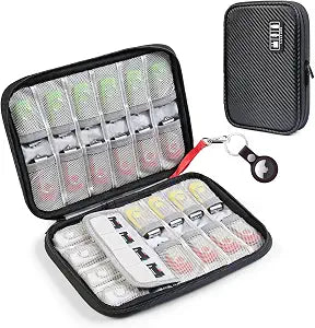 Luxtude USB Flash Drive Case with Labels, Portable USB Case Organizer