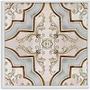 Symmetrical Tile Geometric Pattern, 12 x 12 Inch Framed Gicle Print