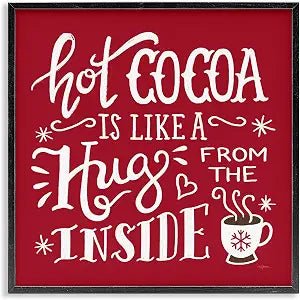 Hot Cocoa Hugs Winter Kitchen, 12 x 12 Inch Framed Gicle Print