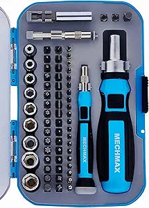 MECHMAX 68-Piece Ratcheting Screwdriver Set with Bits & Sockets