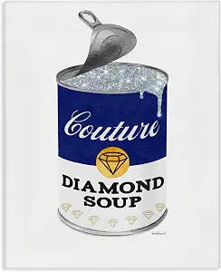 Stupell Industries 'Couture Blue Condensed Diamond Soup Can'| Canvas Art