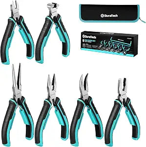 DURATECH Mini Pliers Set, 6PCS Jewelry Pliers Set, CRV Construction