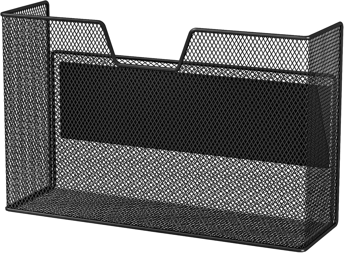 Magnetic Baskets for Fridge Shelf Bins Organizer Magnetic Storage Holder Storage Rack Containers for Fridge, Whiteboard, Locker - Magnetic File Holder for Home Kitchen Laundry Office School(Black)