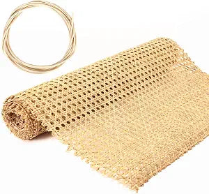 14" Width Cane Webbing Rattan Webbing Roll 3.3Ft Natural Rattan Caning Material for Cabinet,Chair,Furnitur,with 3/19" Groove Chair Caning