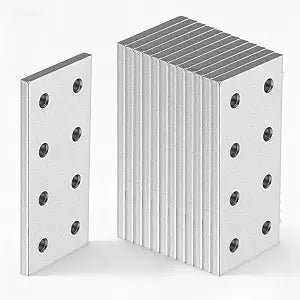 Frienda 20 Pcs Aluminum Extrusion Accessories for 2020 2040 T-Slot Aluminum, Flat Joining Plates 8 Hole Rectangular 20 Series Plate