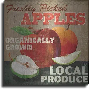 'Apples' by Fiona Stokes-Gilbert Metal Wall Art, 12" x 12"