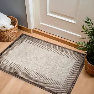 Modern Abstract Indoor Bordered Area Rug Brown 2' x 3'