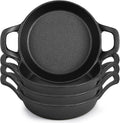 Ziliny 4 Pack Mini Cast Iron Skillets 6.3 x 6.3 x 1.5 Inch Pan Ramekin Set