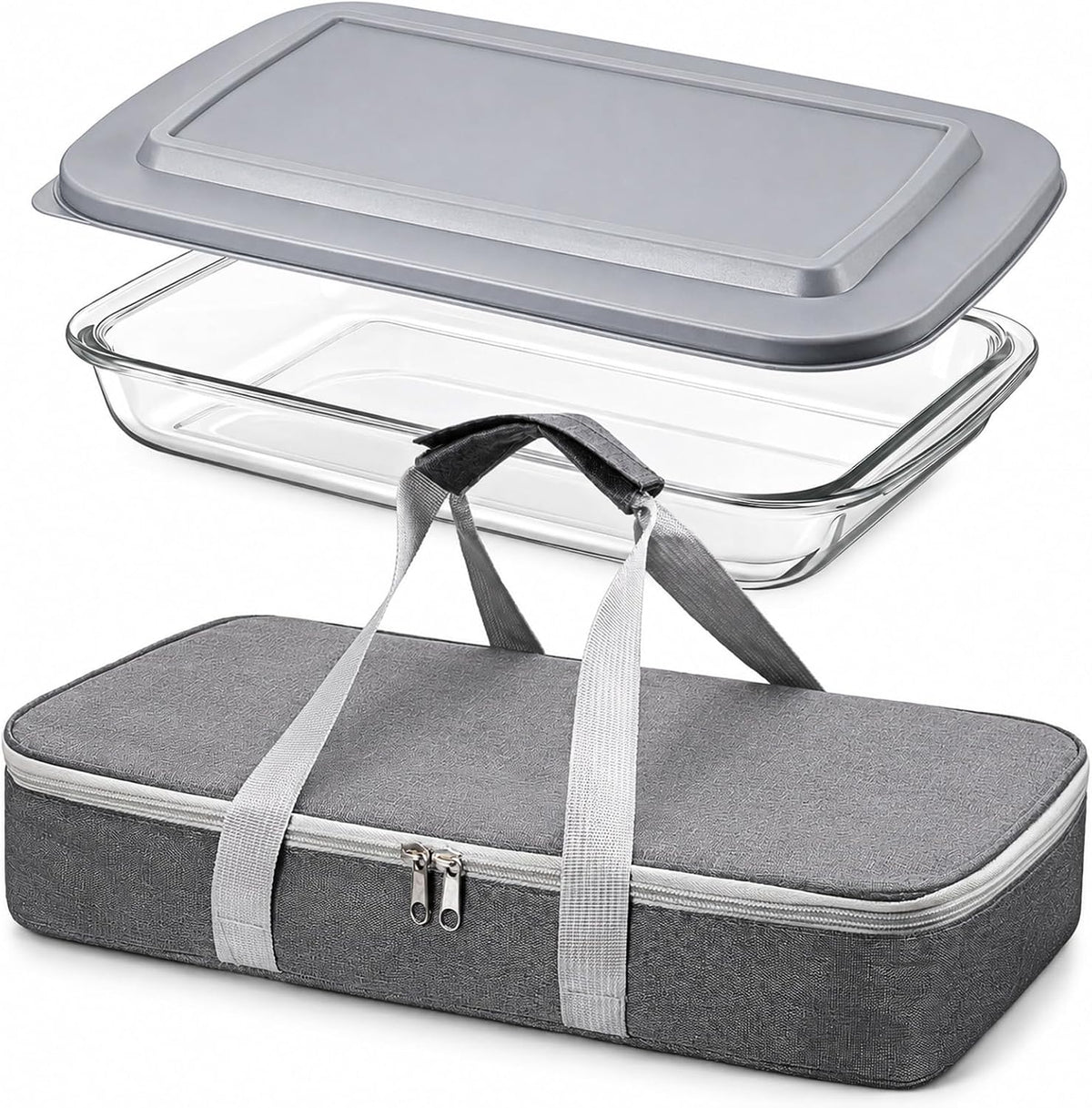 Glass Baking Dish with Lid, 9 x 16 Inch