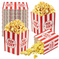 Mini Popcorn Boxes for Parties, 100 Pack - 3x4 Inch Red & White Striped Popcorn Bucket Boxes, Snack Bowl Containers for Movie Night, Candy Bar, Birthday & Events