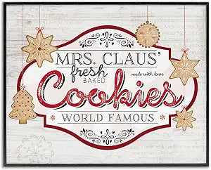 Vintage Mrs Claus Cookies Sign, 16 x 20 Inch Framed Gicle Print