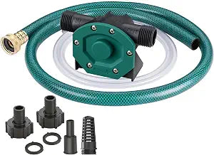 TRUPOW 750GPH Drill Powered Self-Priming Mini Hand Water Transfer Drill Pump Kit with Water Hose & Oil Hose, Filter for Home Water Oil Fluid Transfer