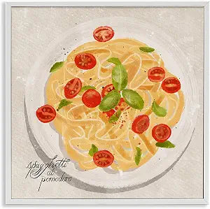 Italian Spaghetti Meal Kitchen, 17 x 17 Inch Framed Gicle Print