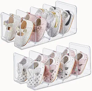 UFORU Acrylic Toddler Shoe Organizer,Kids Shoe Rack for Closet Storage