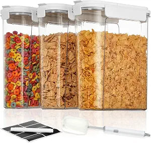 Vtopmart Cereal Containers Set, 3 PCS, 135.2oz/4L