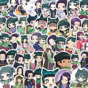 The Apothecary Diaries Stickers Pack 60Pcs Japanese Anime Aesthetic Stickers for Laptop Water Bottle Phone Skateboard Travel Case Vinyl Waterproof Decor
