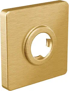 Moen 147572BG Square Shower Arm Flange, Brushed Gold Finish, Modern Wall Mount Shower Trim Replacement