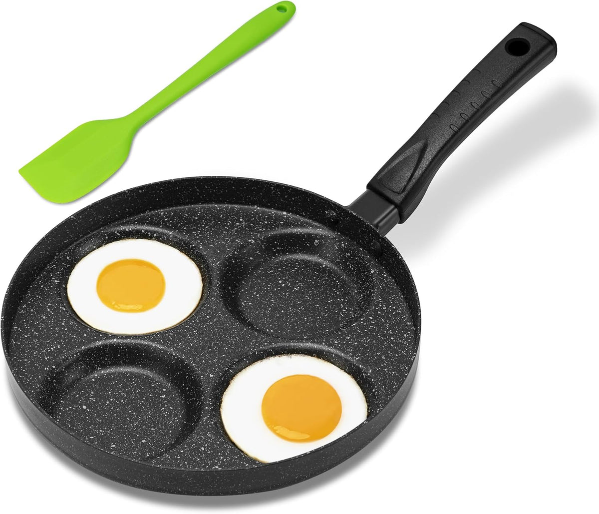 MyLifeUNIT Aluminum 4-Cup Egg Frying Pan, Non Stick Egg Cooker Pan