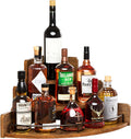 KLM Liquor Bottle Display Corner Shelf, Brown