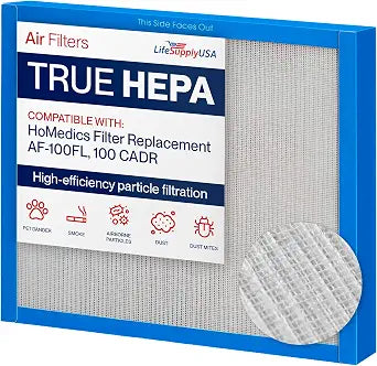 AF-100FL True HEPA Filter Replacement Compatible with HoMedics Filter Replacement 100 CADR Air Purifier by LifeSupplyUSA