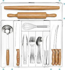 Vtopmart Expandable Silverware Organizer, Kitchen Drawer Tray, 6-9 Slots