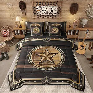Erosebridal 7 Piece Western Texas Star Comforter Set Full Size