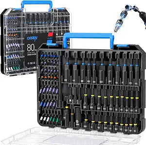 DISEN 80-Pieces Magnetic Impact Nut Driver Set Metric & SAE