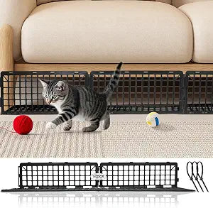 12 PCS Under Couch Blocker, Under Bed Blocker for Pets, Under Couch Toy Blocker, Black Plastic Under Bed Blocker, Bed Blockers for Couch and Bed Under