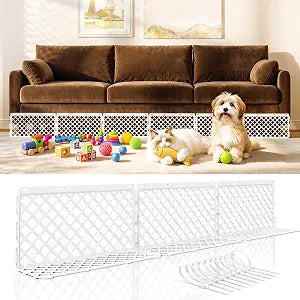 Goovilla Under Couch Blocker for Pets, 12 Pcs with 50 Zips Ties, White