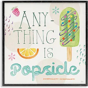 Popsicle Humor Kitchen, 12 x 12 Inch Framed Gicle Print