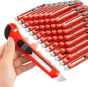 DIYSELF 30 Pack Box Cutter Retractable, 18mm Utility Knife, Snap-Off Blade