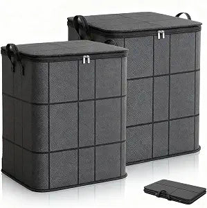 2 Pack 180L Thickened XXL Foldable Storage Bag with Reinforced Handles Large Capacity Zippered Fabric Organizer for Bedding & Clothes
