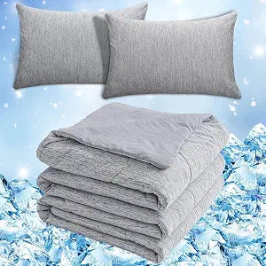 CHOSHOME 1 Pack Cooling Comforter 60" X 90" and 2 Pack Cooling Pillow Cases 20" X 26", Bundle