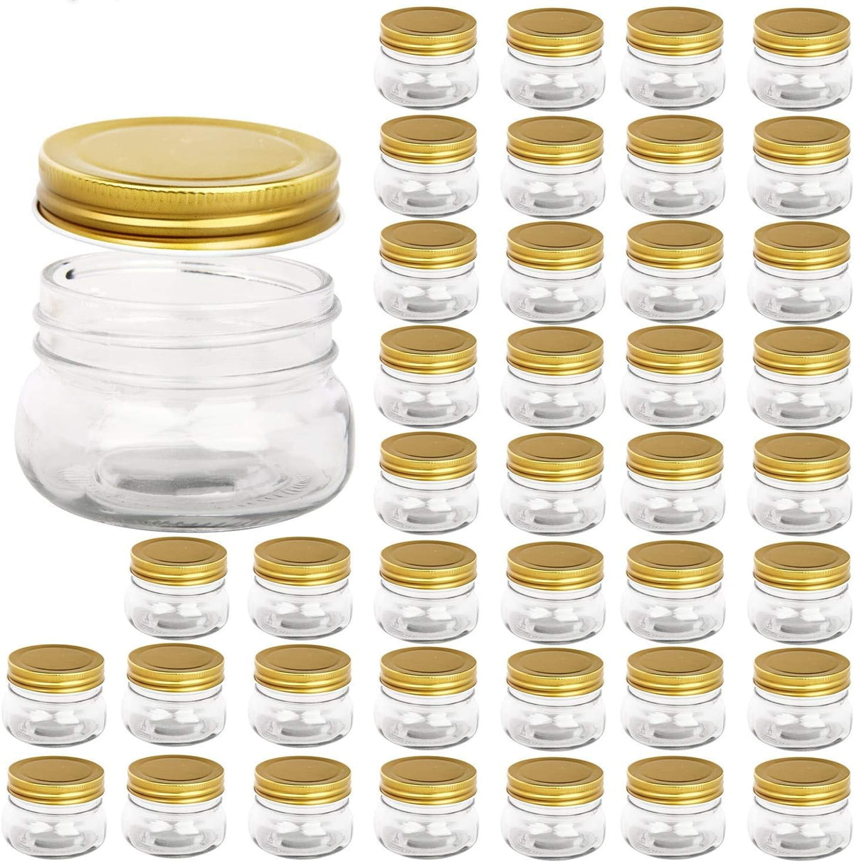 5 oz Glass Jars with Gold Lids, 40 Pack Regular Mouth Mason Jars