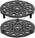 Elsjoy 2 Pack 8 inch Cast Iron Trivet for Dutch Oven, 1.6" and 0.6" Heights