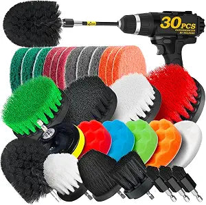 Holikme 30Piece Drill Brush Attachment Set - Power Scrubber Cleaning Kit