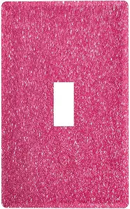 Pfrewn Magenta Hot Pink Glitter Lights Toggle Light Switch Wall Plate Cover Electrical Outlet Size 1 Gang 2.9" x 4.6" Kitchen Living Room Bedroom Bathroom Decor