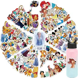 100Pcs Disney Princess Character Themed Waterproof Stickers