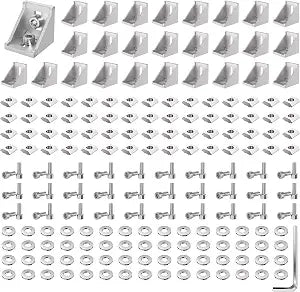 30 Set 2020 Series Aluminum Extrusion Profile Connector Silver