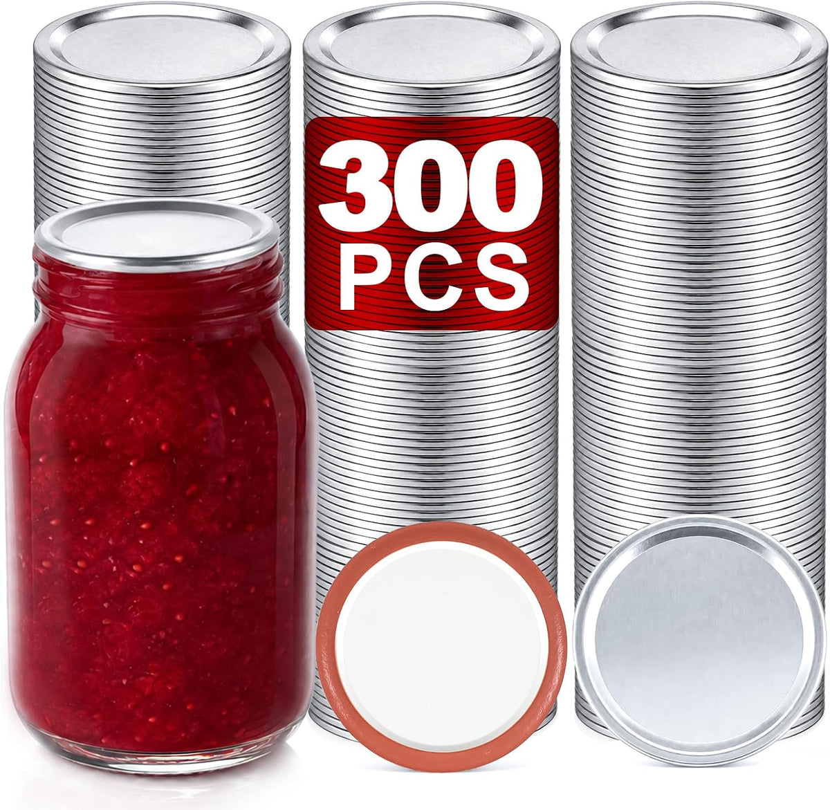 300 Pcs Regular Mouth Mason Jar Lids 70mm, Canning Lids for Ball& Kerr Jars