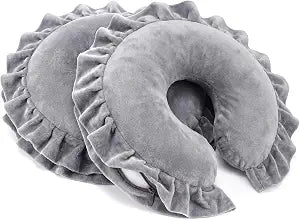 2 Pcs U Shaped Face Massage Pillow Neck Support Cushion Massage Table Face Down Pillow Spa Salon Headrest Cradle Cushion Soft Comfortable Travel Flight Pad (Gray)