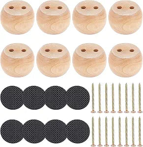 8 Sets Round Furniture Legs, 2 Inch Bun Furniture Feet
